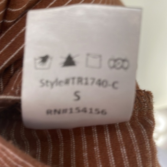 MOD REF High/Low Short sleeve brown stripe tee small - Picture 7 of 8